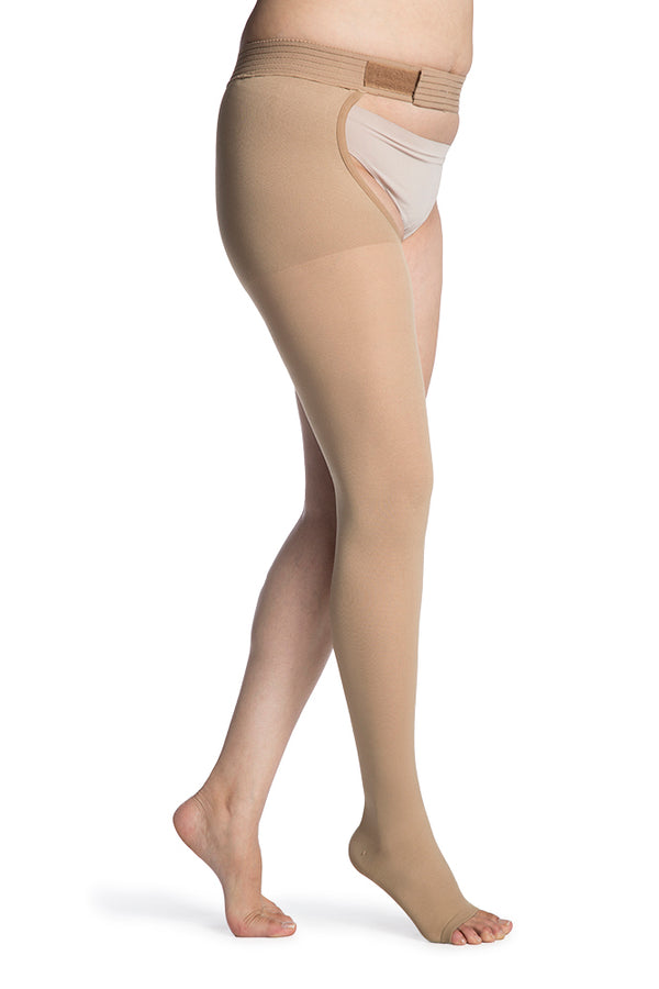 Sigvaris - 860 Select Comfort Thigh-High with Waist Attachment Open-Toe 30-40mmHg