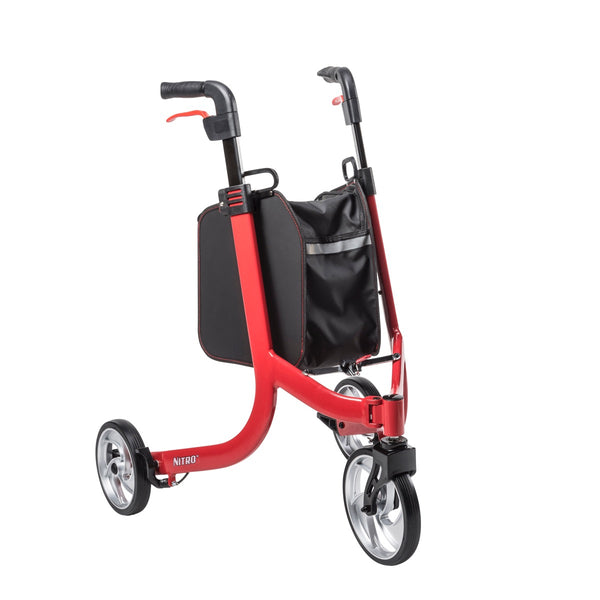 Drive Medical - Nitro Euro Style 3-Wheel Rollator Rolling Walker